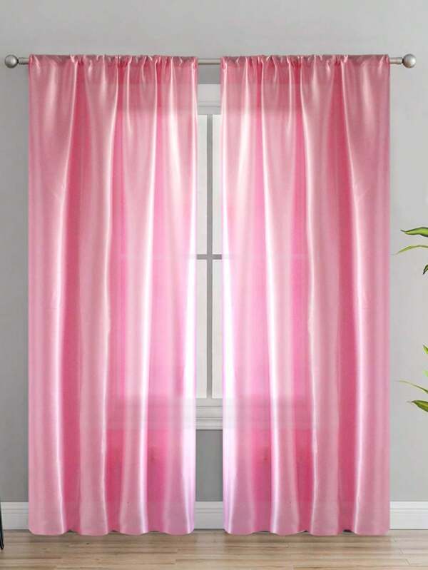 1pc Solid Color Contemporary Simple Sheer Curtain, Lightweight Semi-Transparent Partition Curtain Suitable For Bedroom, Living Room, Balcony, Casement Window Decoration