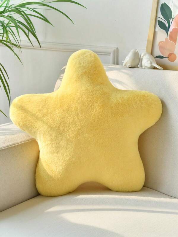 Valentine's Day Decorative Pillow Adorable Star-Shaped Plush Pillow Soft Faux Rabbit Fur Pillow For Sofa, Bedroom, And Living Room Valentine's Day And New Year Home Decor, Valentine's Day Gift For Your Loved One